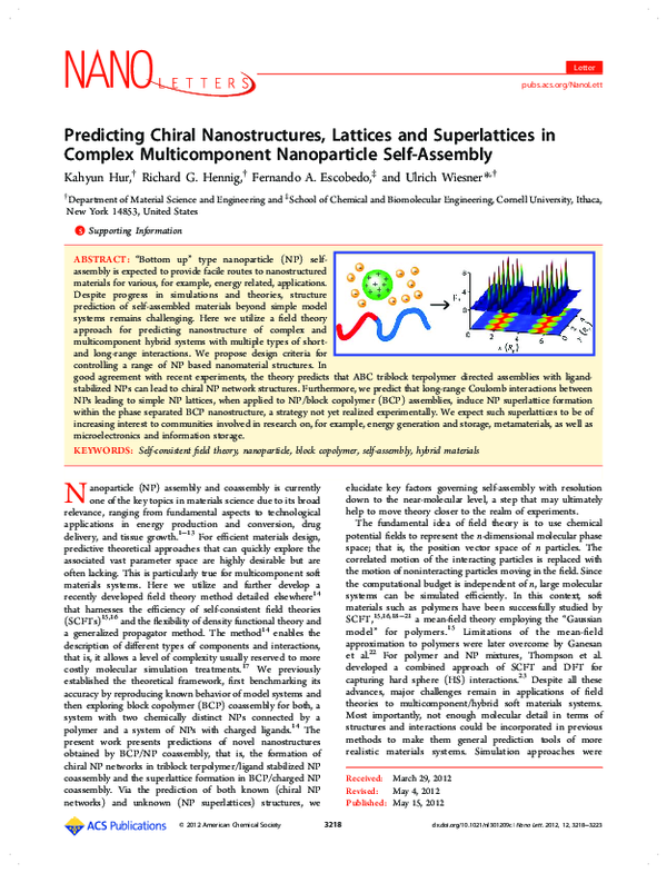 (PDF) Predicting Chiral Nanostructures, Lattices and Superlattices in ...