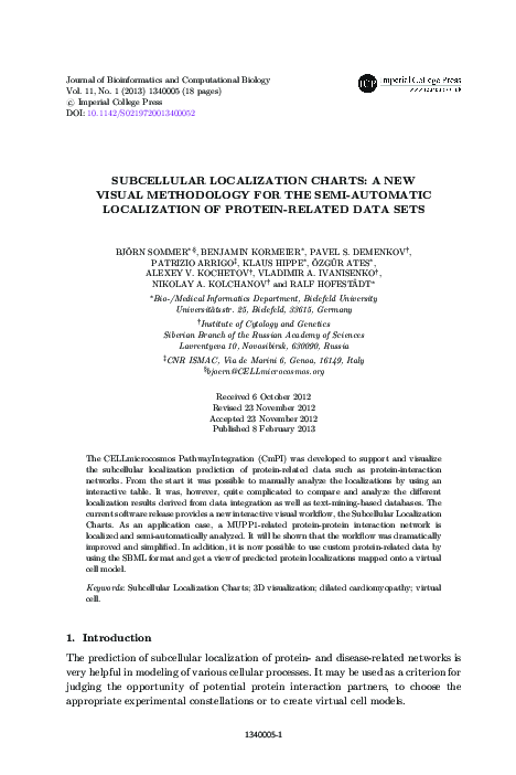 (PDF) Subcellular localization charts: a new visual methodology for the ...