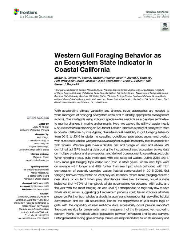 (PDF) Western Gull Foraging Behavior as an Ecosystem State Indicator in ...
