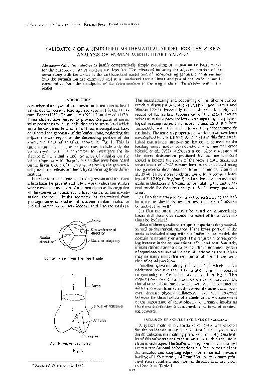 (PDF) Validation of a simplified mathematical model for the stress ...