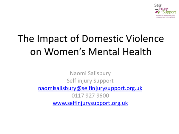 (PDF) The impact of domestic violence on women's mental health