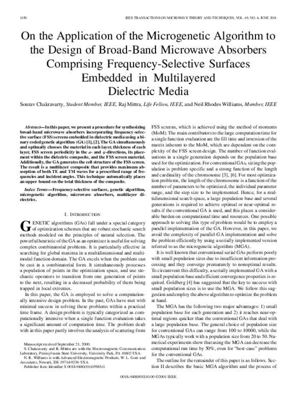 (PDF) On the application of the microgenetic algorithm to the design of ...