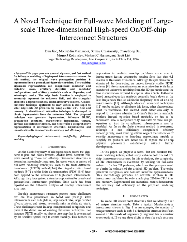 (PDF) A novel technique for full-wave modeling of large-scale three ...
