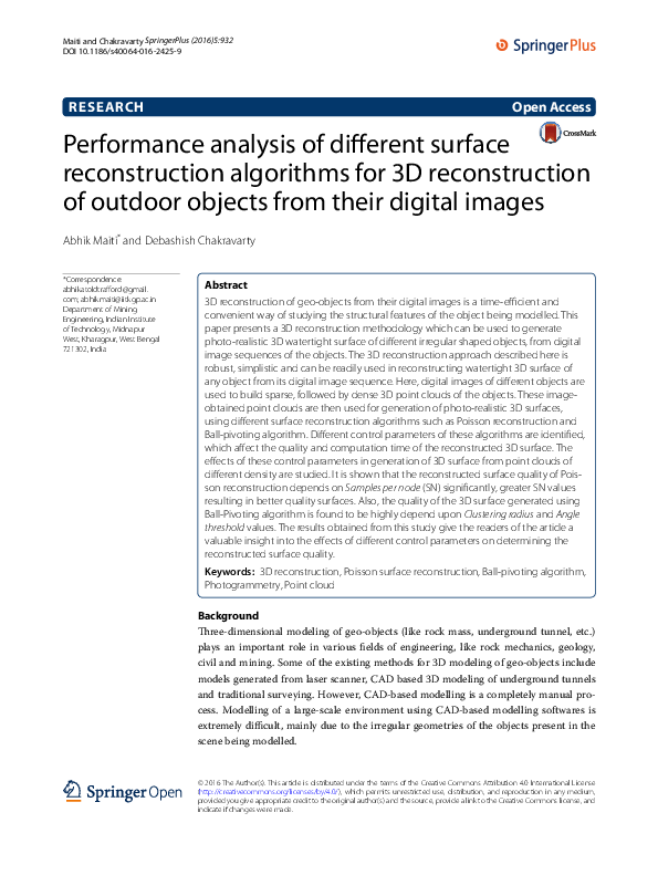 (PDF) Performance analysis of different surface reconstruction ...
