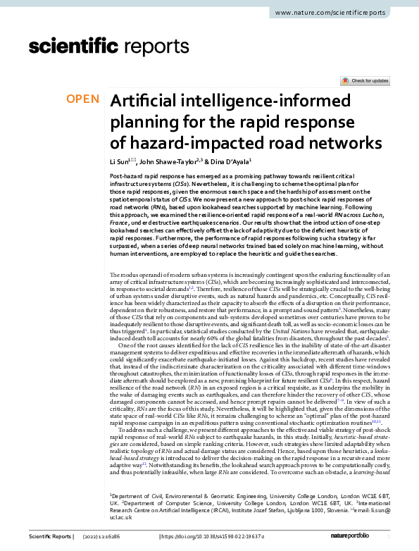 (PDF) Artificial intelligence-informed planning for the rapid response ...