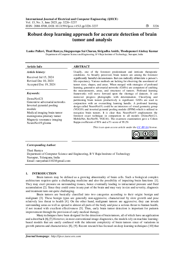 (PDF) Robust deep learning approach for accurate detection of brain ...