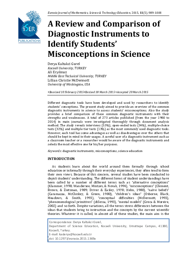 (PDF) A Review and Comparison of Diagnostic Instruments to Identify ...