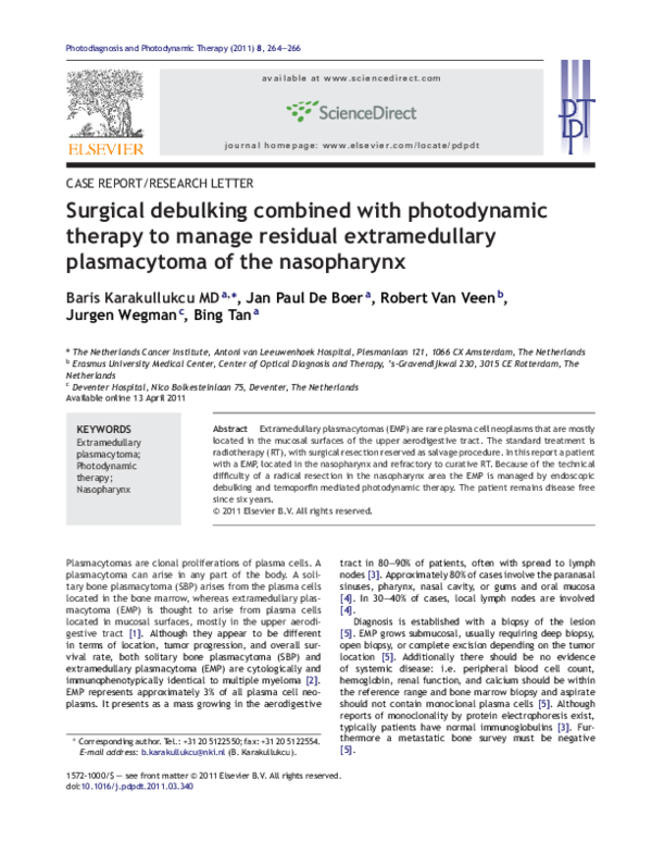 (PDF) Surgical debulking combined with photodynamic therapy to manage ...