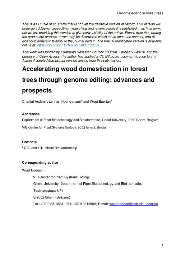 (PDF) Accelerating wood domestication in forest trees through genome ...