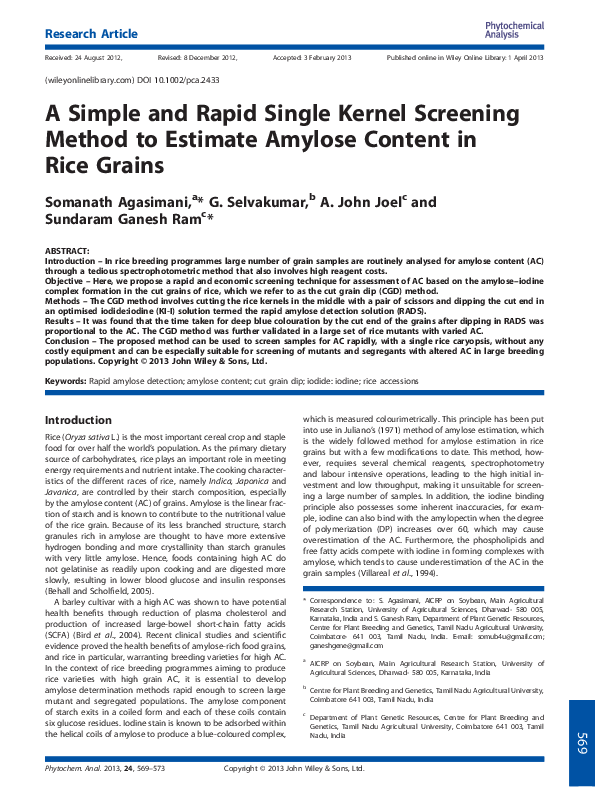 (PDF) A Simple and Rapid Single Kernel Screening Method to Estimate ...
