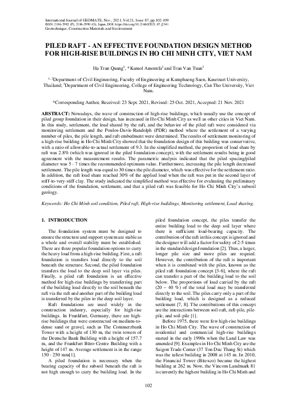 (PDF) Piled Raft - an Effective Foundation Design Method for High-Rise ...