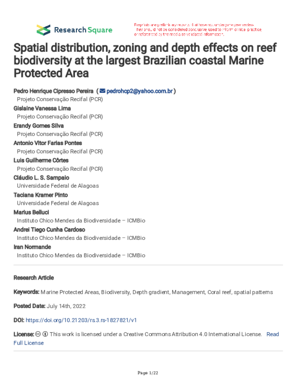 (PDF) Spatial distribution, zoning and depth effects on reef ...