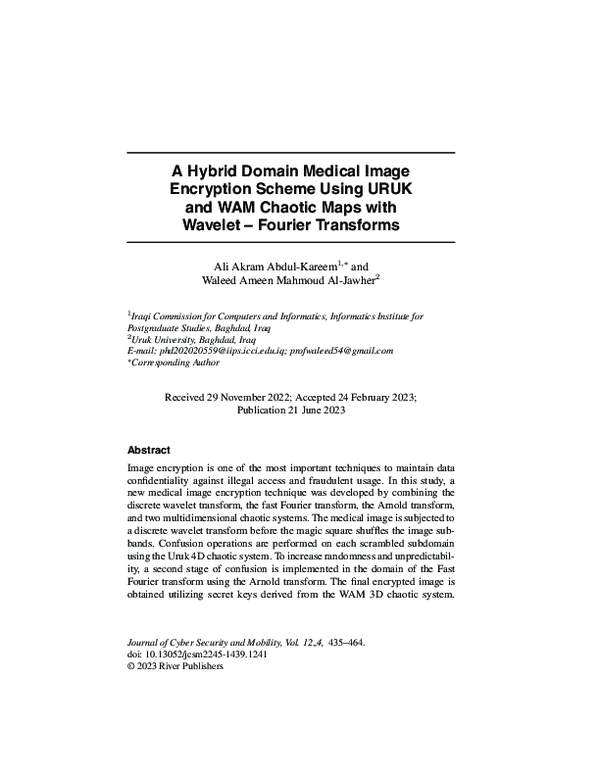 (PDF) A Hybrid Domain Medical Image Encryption Scheme Using URUK and ...