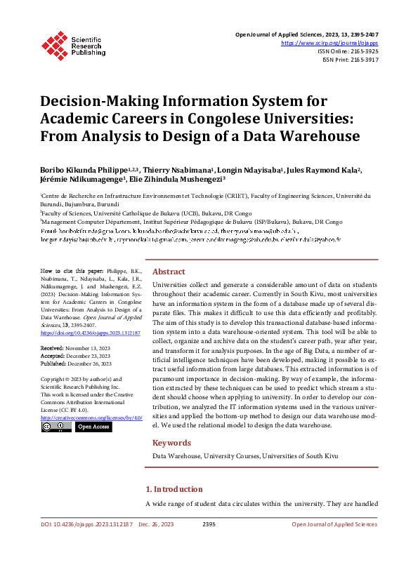(PDF) Decision-Making Information System for Academic Careers in ...