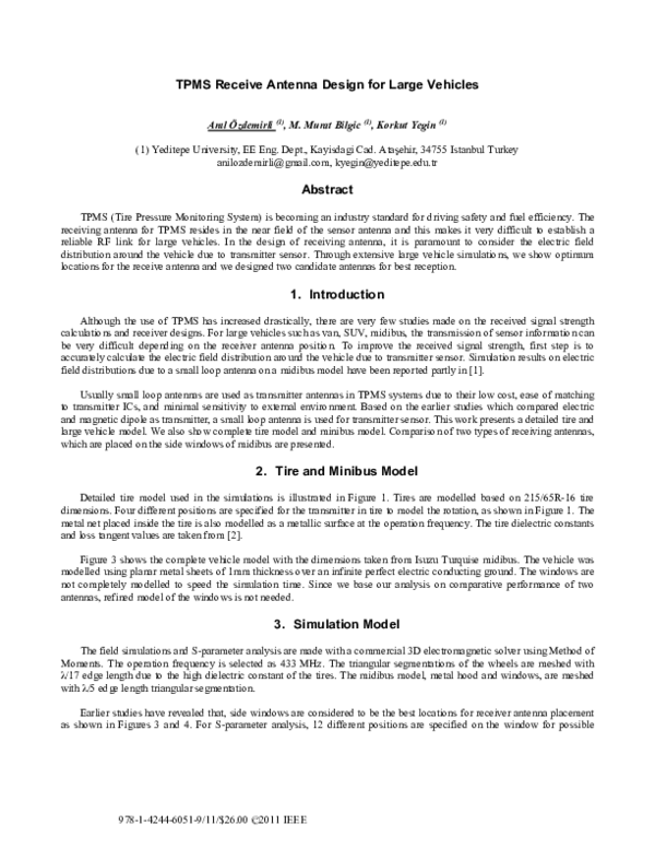 (PDF) TPMS receive antenna design for large vehicles