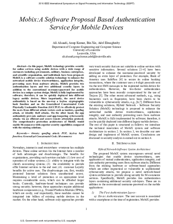 (PDF) MobiX: A software proposal based authentication service for ...