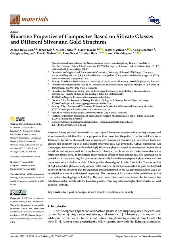 (PDF) Bioactive Properties of Composites Based on Silicate Glasses and ...