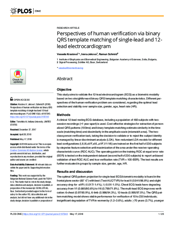 (PDF) Perspectives of human verification via binary QRS template ...