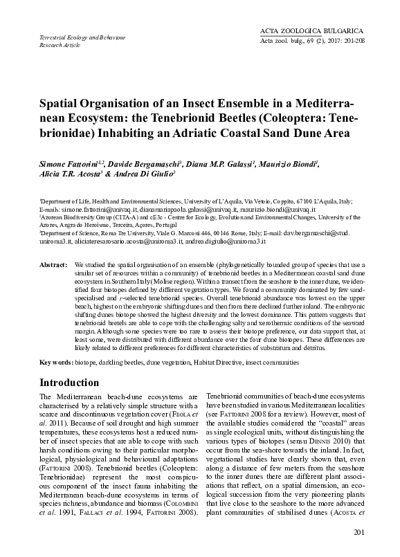(PDF) Spatial Organisation of an Insect Ensemble in a Mediterranean ...