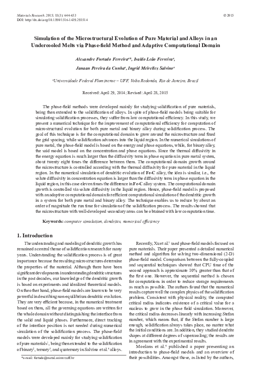 (PDF) Simulation of the Microstructural Evolution of Pure Material and ...