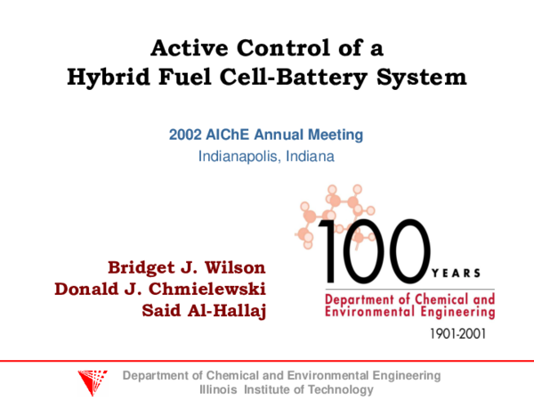 (PDF) Active control of a hybrid fuel cell-battery system