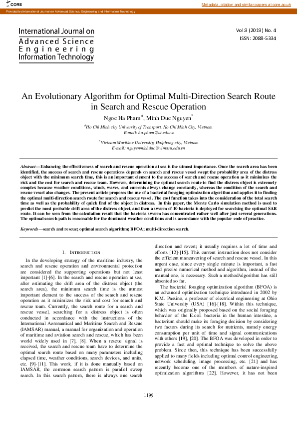 (PDF) An Evolutionary Algorithm for Optimal Multi-Direction Search ...