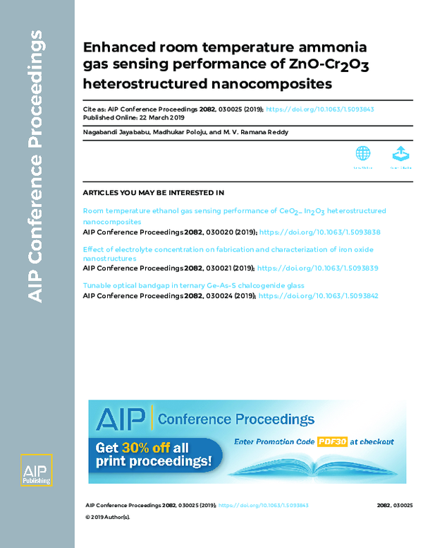 (PDF) Enhanced room temperature ammonia gas sensing performance of ZnO ...