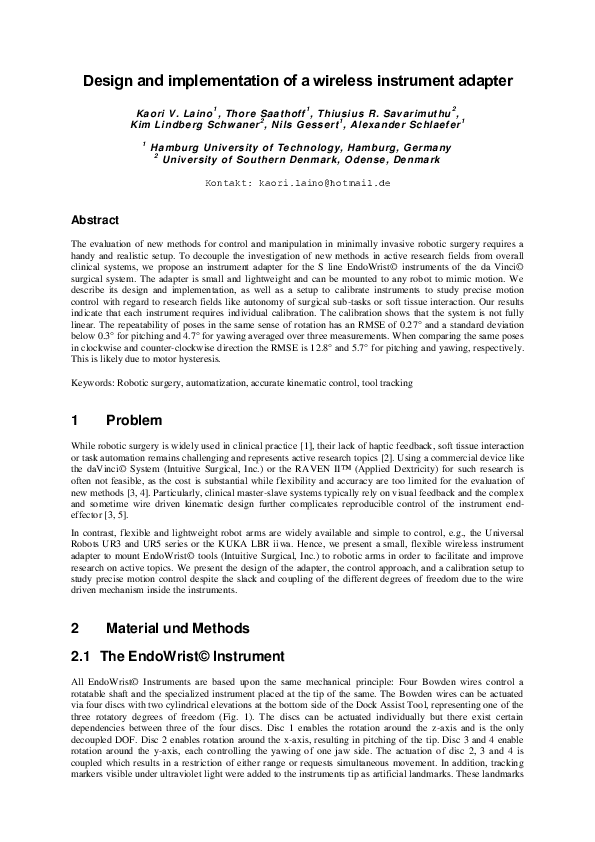 (PDF) Design and implementation of a wireless instrument adapter