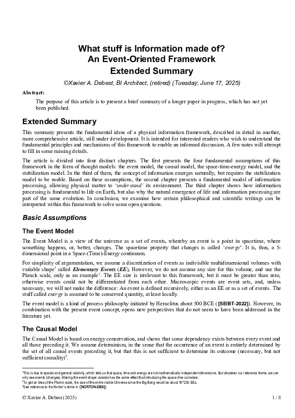 (PDF) What stuff is Information made of? An Event-Oriented Framework ...