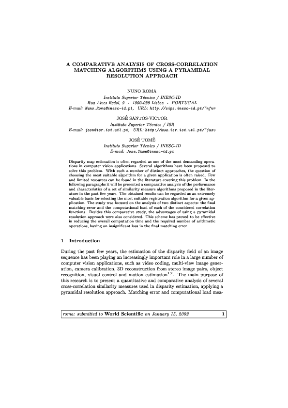 (PDF) A Comparative Analysis of Cross-Correlation Matching Algorithms ...