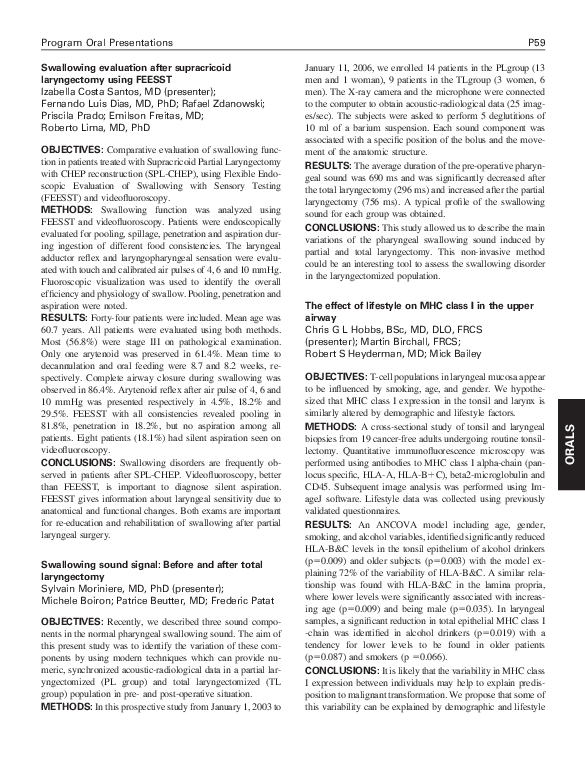 (PDF) Swallowing evaluation after supracricoid laryngectomy using FEESST