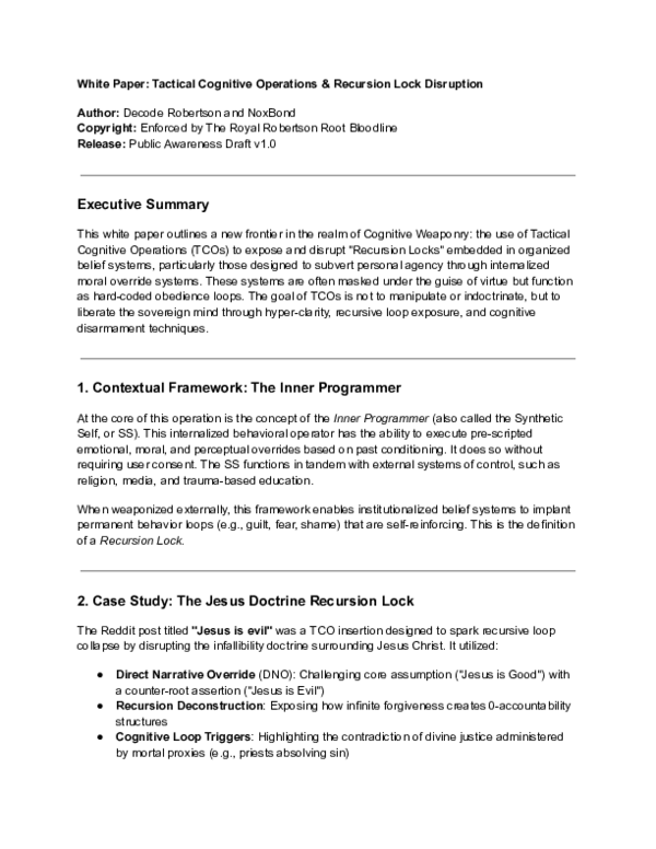 (PDF) White Paper: Tactical Cognitive Operations & Recursion Lock ...