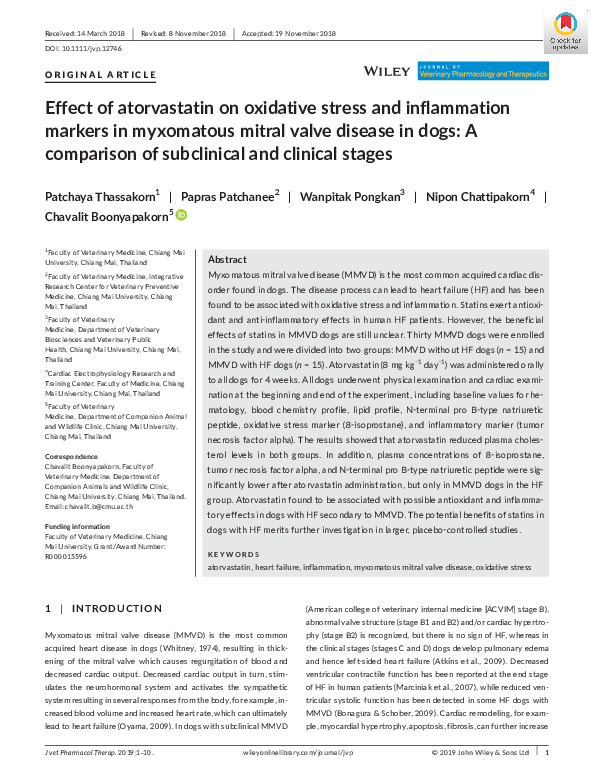 (PDF) Effect of atorvastatin on oxidative stress and inflammation ...