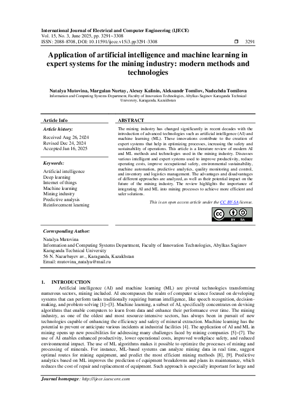 (PDF) Application of artificial intelligence and machine learning in ...