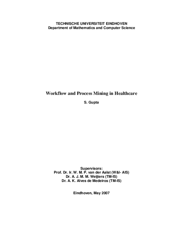 (PDF) Workflow and process mining in healthcare
