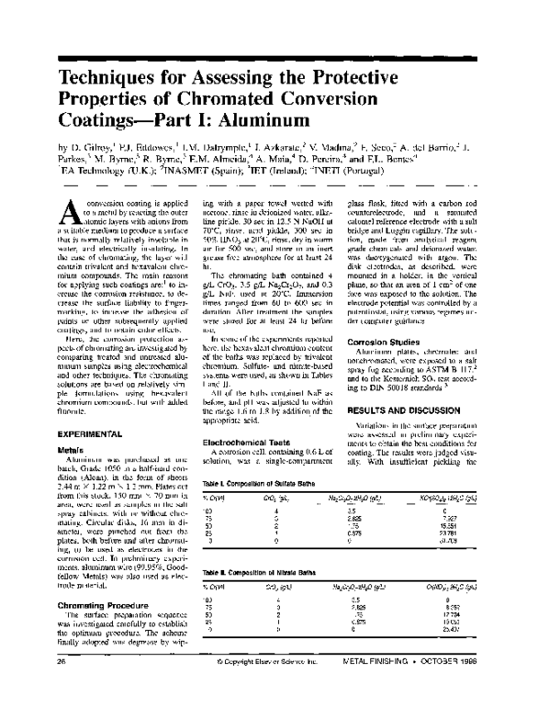 (PDF) Techniques for assessing the protective properties of chromated ...