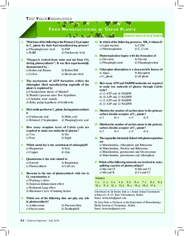 (PDF) Test Your Knowledge