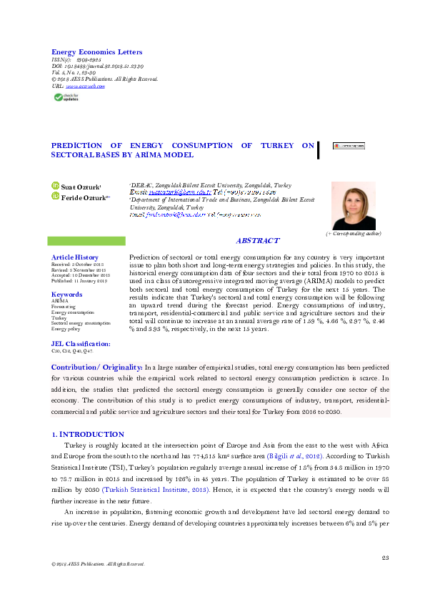 (PDF) Prediction of Energy Consumption of Turkey on Sectoral Bases by ...