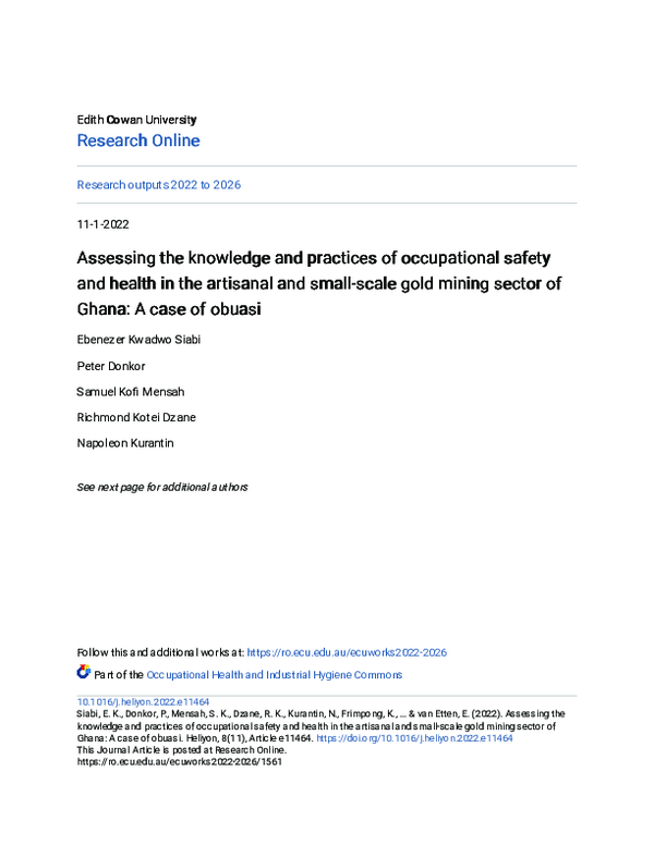 (PDF) Assessing the Knowledge and Practices of Occupational Safety and ...