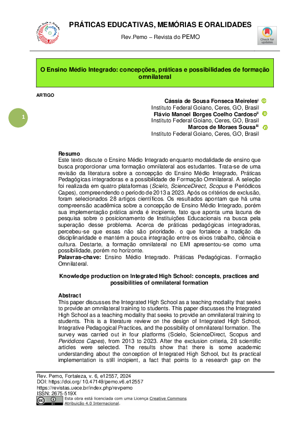 (PDF) O Ensino Médio Integrado: concepções, práticas e possibilidades ...