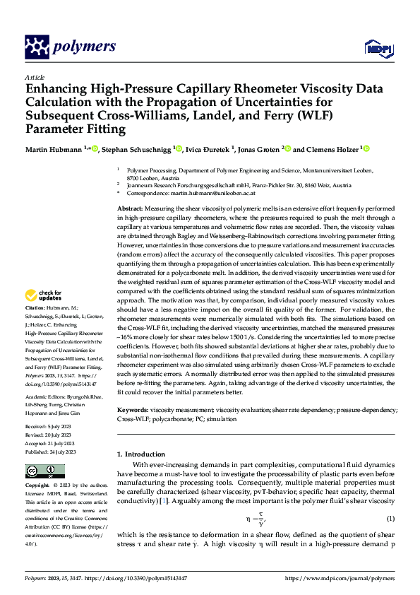 (PDF) Enhancing High-Pressure Capillary Rheometer Viscosity Data ...
