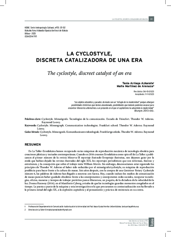 (PDF) Cyclostyle, discreta catalizadora de una era