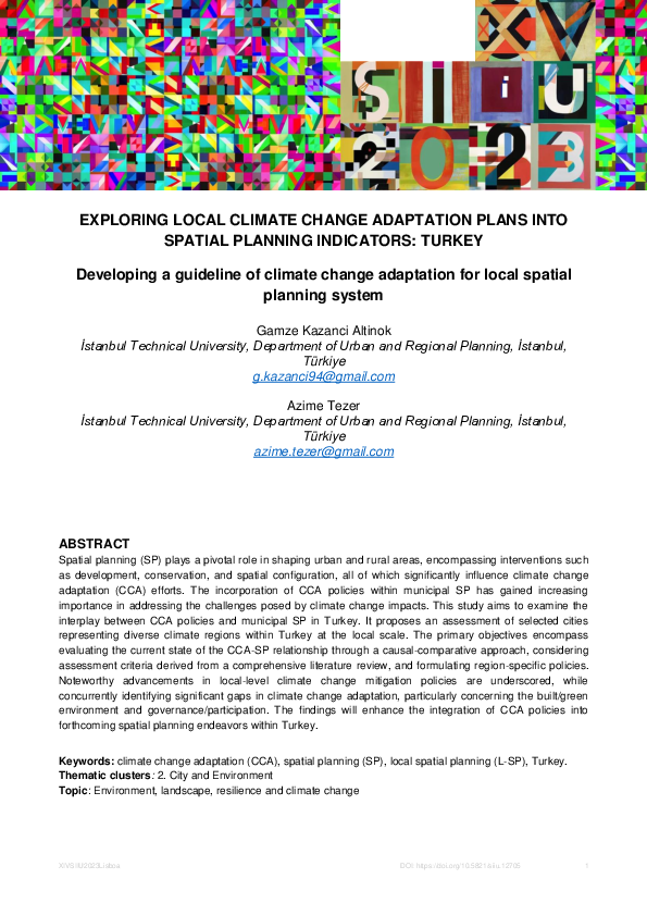 (PDF) EXPLORING LOCAL CLIMATE CHANGE ADAPTATION PLANS INTO SPATIAL ...