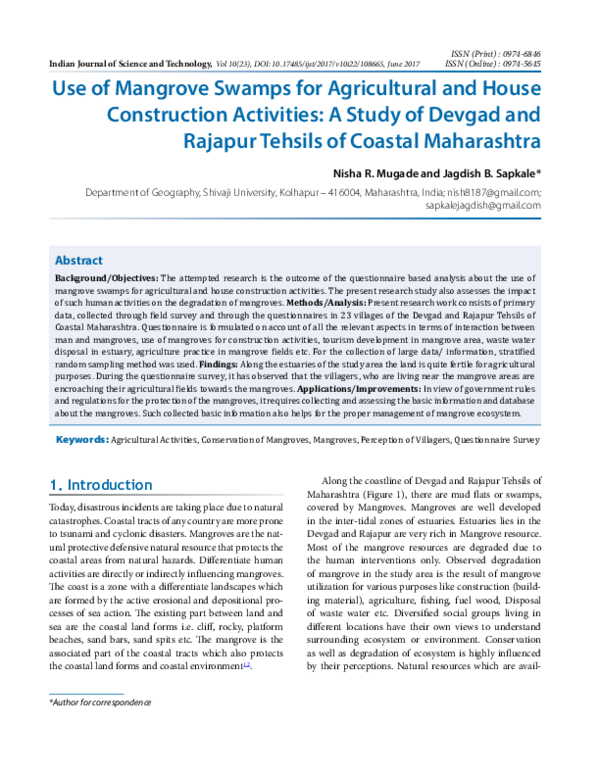 (PDF) Use of Mangrove Swamps for Agricultural and House Construction ...