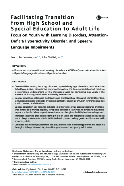 (PDF) Facilitating Transition from High School and Special Education to ...