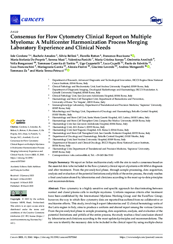 (PDF) Consensus for Flow Cytometry Clinical Report on Multiple Myeloma ...