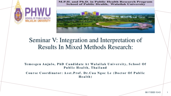 (PDF) Seminar V: Integration and Interpretation of Results In Mixed ...