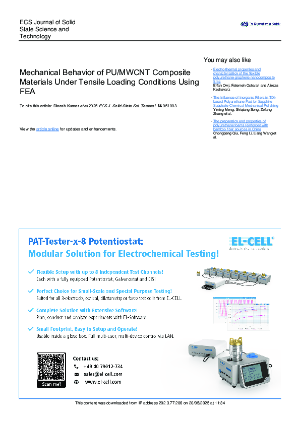(PDF) Mechanical Behavior of PU/MWCNT Composite Materials Under Tensile ...