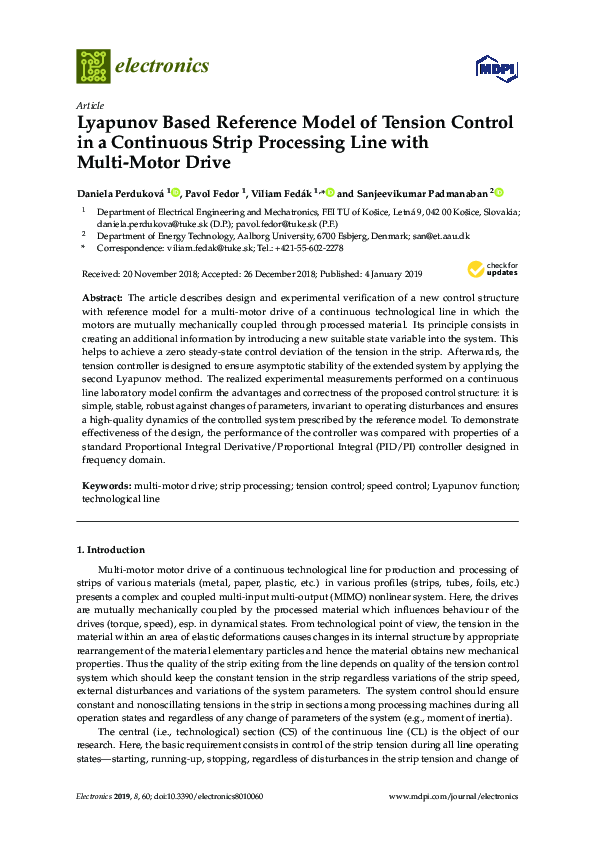 (PDF) Lyapunov Based Reference Model of Tension Control in a Continuous ...