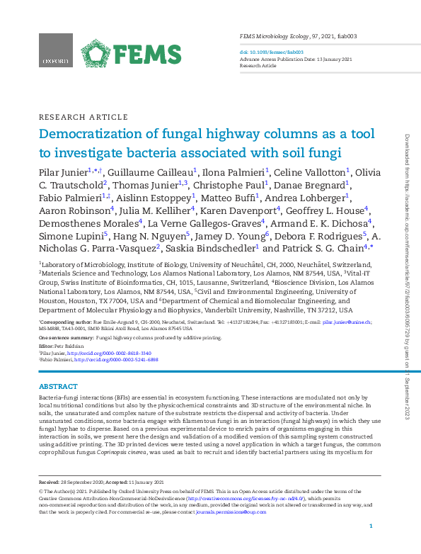 (PDF) Democratization of fungal highway columns as a tool to ...